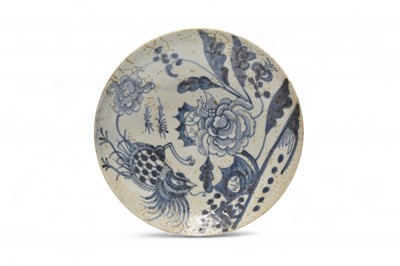 Lot 20 - A Chinese Swatow porcelain blue and white dish, Wanli
