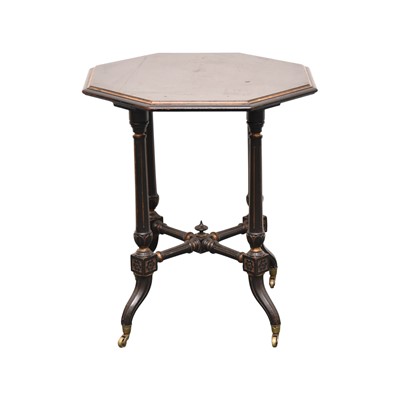 Lot 270 - An Edwardian ebonised and parcel gilt occasional table