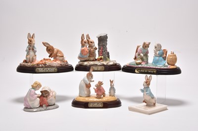 Lot 325 - Six Beswick Beatrix Potter larger models and tableau groups