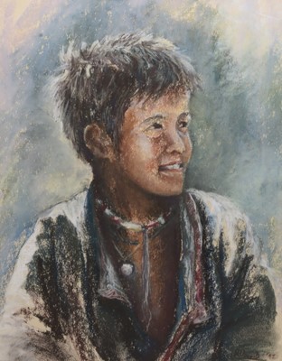 Lot 28 - Rebecca de Mendonça (Contemporary) Portrait of a boy