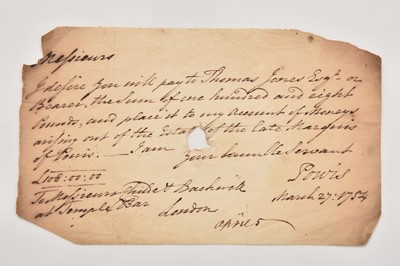 Lot 146 - An 18th century cheque