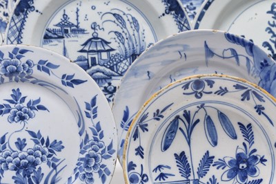 Lot 3 - Nine Delft plates, 18th century