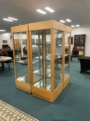 Lot 349 - A set of four modern glazed open display cabinets