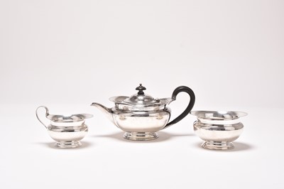Lot 39 - A three piece silver tea service