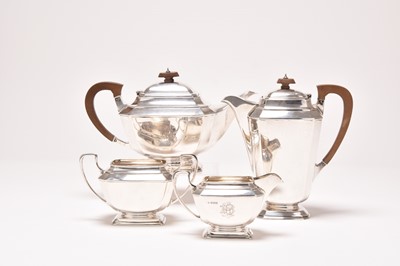 Lot 198 - A four piece silver tea service