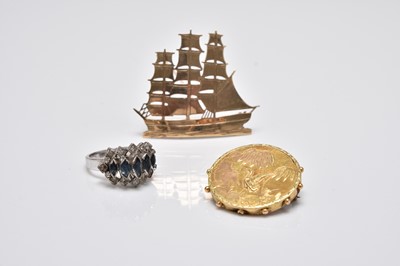 Lot 315 - Two brooches and a ring