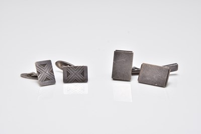 Lot 369 - Two pairs of Georg Jensen silver cufflinks