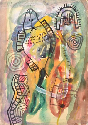 Lot 36 - Alan Davie (Scottish, 1920-2014) 1281 Homage to Homo Australis no.19