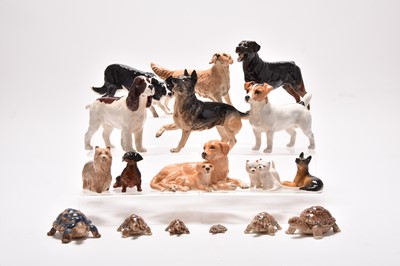 Lot 194 - Beswick and Royal Doulton dogs, together with Wade tortoises