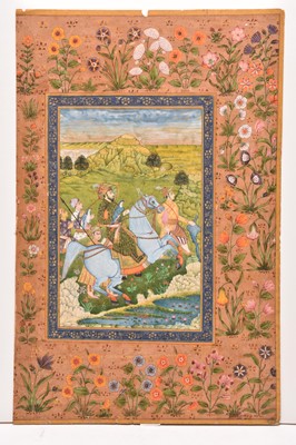 Lot 147 - An Indian miniature of a hunting scene, Deccan