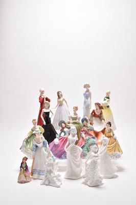 Lot 160 - Royal Doulton and other ladies, with some German porcelain and Royal Worcester vase