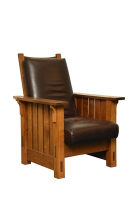 Lot 252 - After Gustav Stickley, a Morris reclining armchair