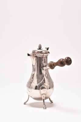 Lot 109 - A white metal chocolate pot