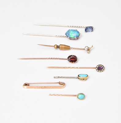 Lot 256 - A collection of stone set stick pins