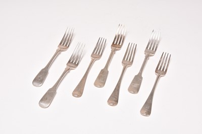 Lot 37 - A collection of silver table forks