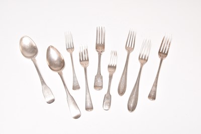 Lot 165 - A small collection of flatware