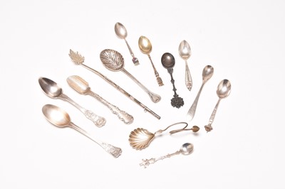 Lot 149 - A small collection of white metal spoons