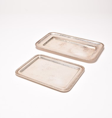 Lot 62 - Two white metal trays