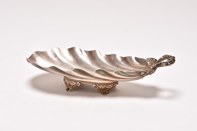 Lot 75 - A French silver shell form platter/dish