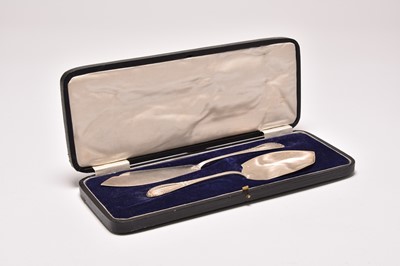 Lot 24 - A cased pair of French silver salad servers