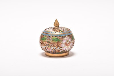 Lot 225 - A cloisonne enamel and gilt metal bowl and cover