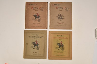 Lot 119 - THOMAS' HUNTING DIARY 1900-1901, 1901-1902, 1904-1905, 1905-1906.
