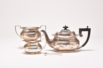 Lot 119 - A three piece silver tea service