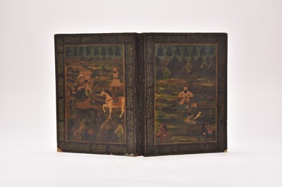 Lot 146 - A Persian lacquer folio cover, 18th/19th century