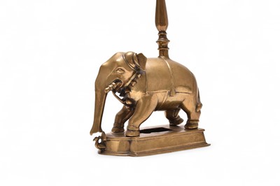 Lot 117 - An Indian brass elephant lamp, late 19th century