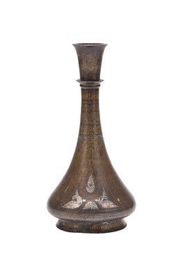 Lot 119 - An Indian inlaid Bidri huqqa base or vase, 19th century