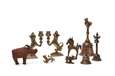 Lot 113 - A group of Indian figural metalwares, 19th-20th century
