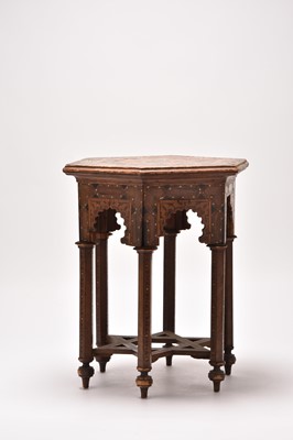 Lot 161 - An Indian Hoshiapur octagonal table, Punjab, circa 1900