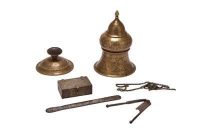 Lot 152 - A group of Islamic metalwares, 19th century and later