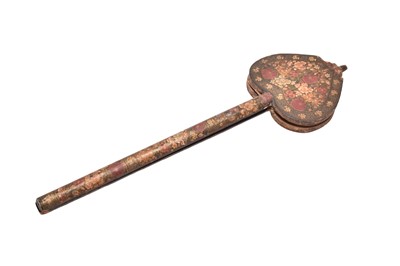 Lot 126 - A Kashmir lacquered and painted fire bellows, 19th century