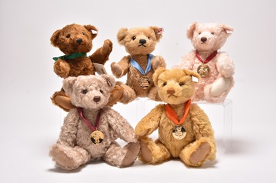 Lot 373 - Steiff, a Group of Millenium Teddy Bears for year 2016 to year 2020 (5)
