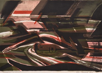 Lot 211 - Allin Braund (British, 1915-2004) Swimmer at Sunset