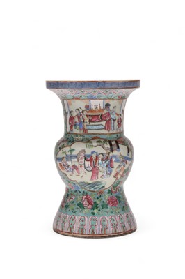 Lot 32 - A Chinese famille rose vase, Gu, 19th century