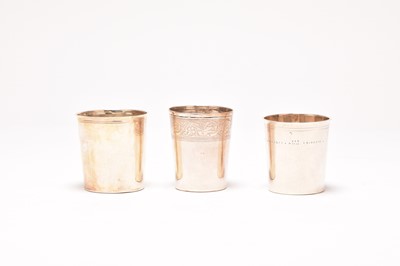Lot 32 - Three French silver beakers
