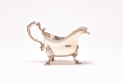 Lot 200 - A silver sauce boat