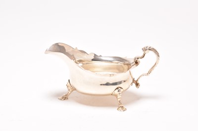 Lot 53 - A silver sauce boat