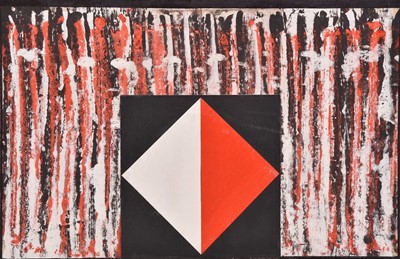 Lot 25 - George Holt (British 1924-2005) Abstract composition in red and black