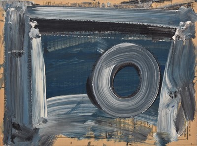 Lot 35 - George Holt (British 1924-2005) Abstract composition in blue, 'On Stage'
