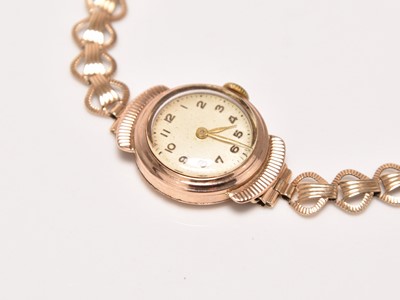 Lot 470 - Audax: A lady's 9ct gold bracelet watch