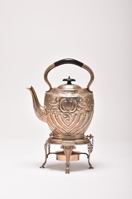 Lot 97 - A Victorian silver spirit kettle