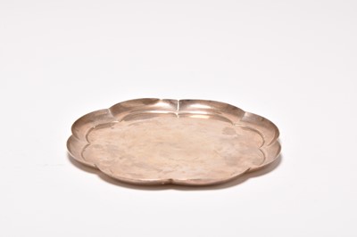 Lot 78 - A lobed silver waiter/plate