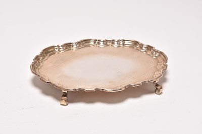 Lot 76 - An oval silver waiter