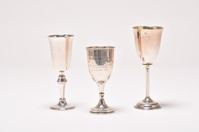 Lot 213 - Three silver goblets