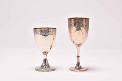 Lot 50 - Two Victorian silver goblets