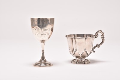 Lot 209 - A French silver cup and a silver goblet