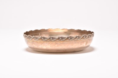 Lot 28 - A white metal circular bowl